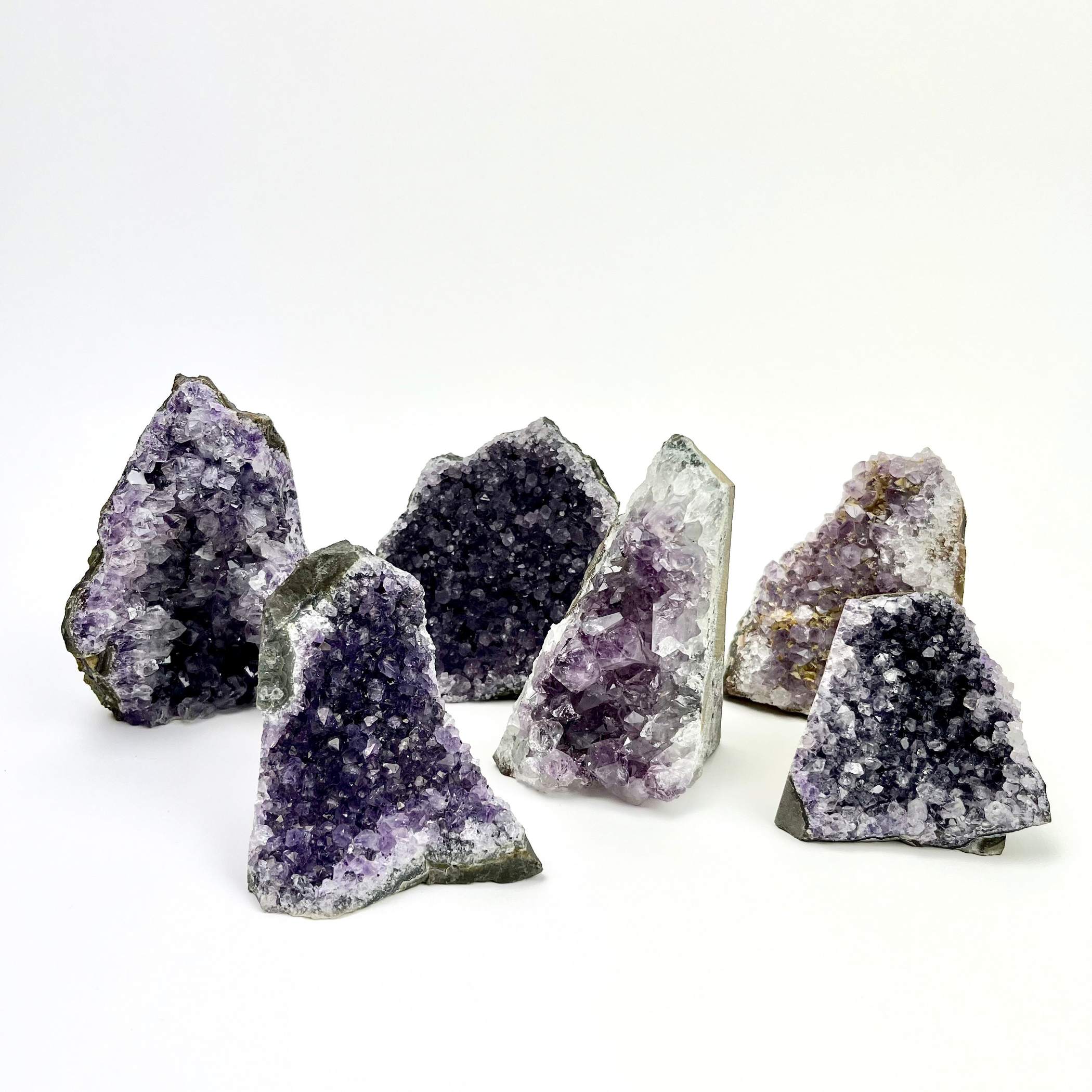 Amethyst | Cut Base Cluster | 36-40lb Case LOT | 3-8" Assorted Sizes | Uruguay Amethyst | Cut Base Cluster | 36-40lb Case LOT | 3-8" Assorted Sizes | Uruguay