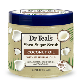 Dr Teal's Shea Sugar Body Scrub, Coconut Oil with Essential Oils, 19 oz