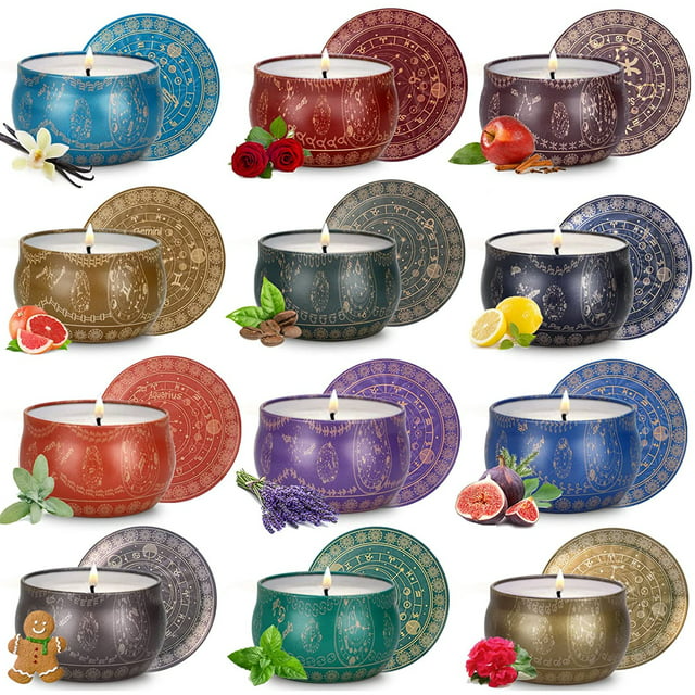 SONSIEN Scented Candles Gifts Set, 12Pack Soy Candles for Home Scented Aromatherapy Jar Candles for Birthday Christmas Gifts Halloween Housewarming SONSIEN Scented Candles Gifts Set, 12Pack Soy Candles for Home Scented Aromatherapy Jar Candles for Birthday Christmas Gifts Halloween Housewarming