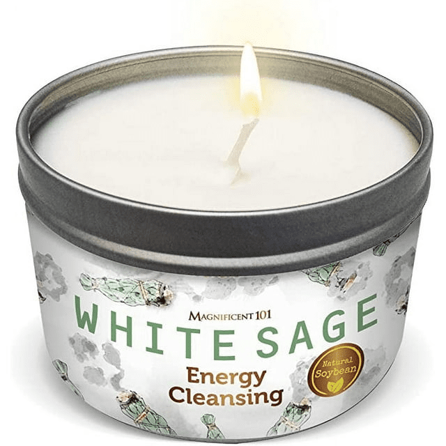Magnificent 101 White Sage 6oz Natural Soy Aromatherapy Energy Cleansing Intention Candle Magnificent 101 White Sage 6oz Natural Soy Aromatherapy Energy Cleansing Intention Candle
