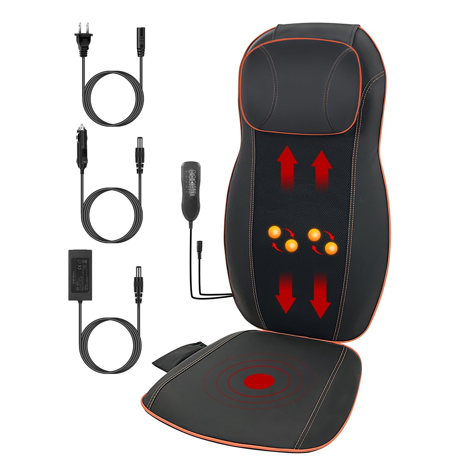 Vibrating Back Massager with Heat Chair Pad Rolling Massage Seat Cushion Electric Heating Massager Thermal Back Massager for Home Car Use Vibrating Back Massager with Heat Chair Pad Rolling Massage Seat Cushion Electric Heating Massager Thermal Back Massager for Home Car Use