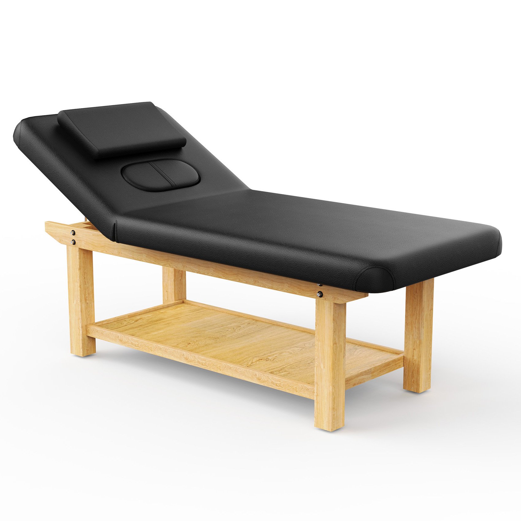 80 Inches Wide - Quality Leather Beauty Spa Furniture Massage Table Bed Wooden Facial Bed Wooden Beauty Bed - Black 80 Inches Wide - Quality Leather Beauty Spa Furniture Massage Table Bed Wooden Facial Bed Wooden Beauty Bed - Black
