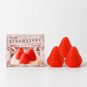 ROXELIS Strawberry-Shaped Decorative Candles – 3-Piece Set
