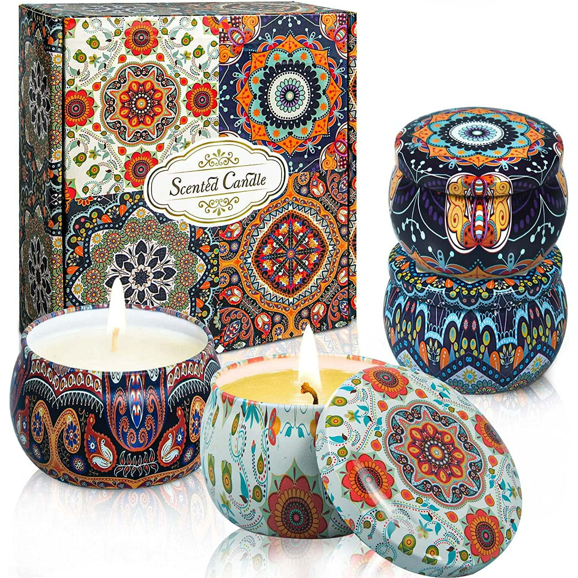 OSHINE 4-PACK Christmas Candles Scented Candles Gift Set Aromatherapy Soy Candles 100% Natural Soy 4.4 oz Strongly Fragrance Stress Relief for Mother' OSHINE 4-PACK Christmas Candles Scented Candles Gift Set Aromatherapy Soy Candles 100% Natural Soy 4.4 oz Strongly Fragrance Stress Relief for Mother'