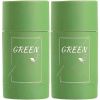 Green Tea Purifying Clay Stick Mask Face Mask for Acne-Oil Control Anti-Acne Eggplant Solid Fine Blackhead Remover-Deep Pore Cleanser-Improves Texture