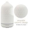 YUEMI Zen Breeze Essential Oil Diffuser Ultrasonic Aromatherapy Diffuser 160ml Ceramic Stone Aroma Diffuser with 7 Colors LED Night Light 4 Timer Sett