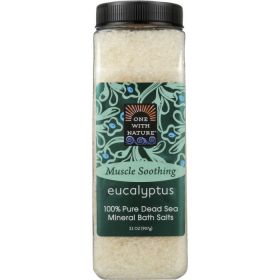 ONE WITH NATURE Bath Salts and Mineral Soaks (Option: Eucalyptus, size: 32 oz)