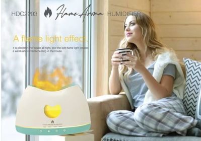 Essential Oil Aromatherapy Diffusers – LED, Cool Mist & Flame Styles (Option: Flame, size: 1 Unit)