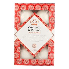 NUBIAN HERITAGE Aromatherapy Bath Bombs (Option: Coconut & Papaya 1 Each, size: 6 Count)