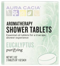 Aura Cacia Aromatherapy Shower Tablets (Option: Purifying Eucalyptus_K, size: 3 Tablets)